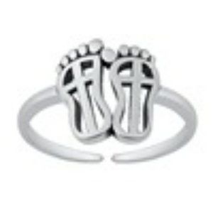 925 Sterling Silver Feet Design Toe Ring ( New )